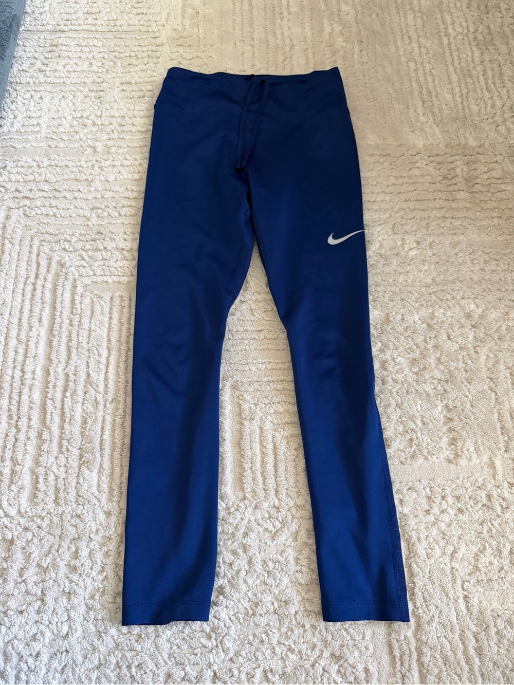Nike Blue Athletic Leggings with White Swoosh